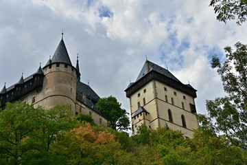 Fototapeta na wymiar Karlstejn was founded by Czech and Roman king, later by Emperor Charles IV