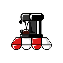 machine coffee with teapot isolated icon