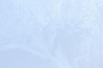 Frosty patterns on a frozen ice box in the early morning