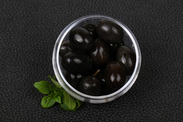 Black olives in the bowl