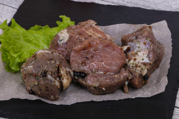 Marinated pork meat ready for coocking