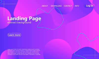 Website landing page. Fluid background.