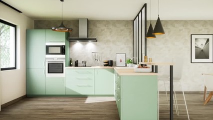 Vidéo cuisine 3d plus verrière