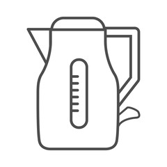 electric kettle icon. vector outline illustration on white background