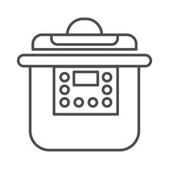 multicooker icon. vector outline illustration on white background