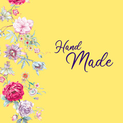 Beautiful watercolor peony flower rose flower