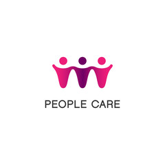 people care, healthcare logo design vector