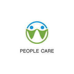 people care, healthcare logo design vector