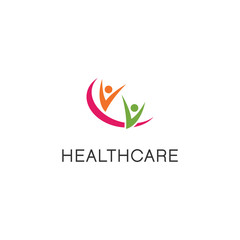people care, healthcare logo design vector