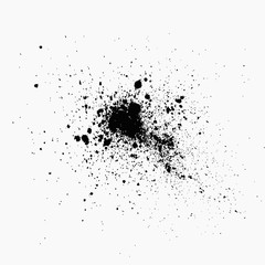 Black ink splash isolated on white backround. Vector.