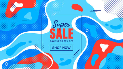 Sale banner with abstract background. Vector.