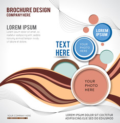 Fototapeta premium Illustrated colorful layout with abstraction. Magazine cover, business brochure template.