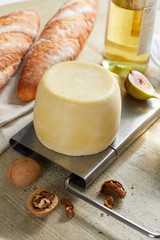 close-up view of fresh homemade cheese 