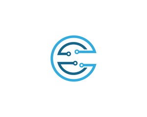 circuit technology logo vector