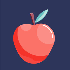 Red apple. Vector icon in modern flat style