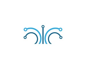 Obraz premium circuit technology logo vector