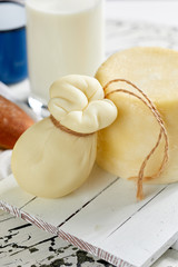 close-up view of fresh homemade cheese 