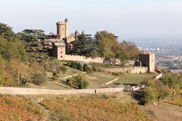 Fototapeta na wymiar Castle of Montmelas in Beaujolais, France 