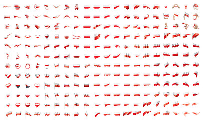 very big collection of vector flags of the Poland