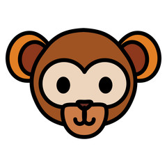 cute exotic monkey head character