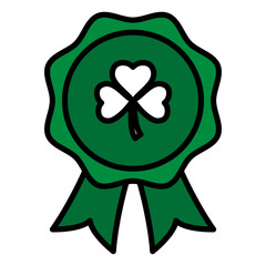medal with st patrick clover leaf