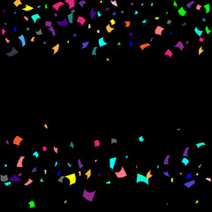 Colorful confetti on white background. 