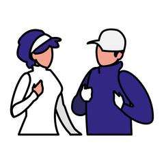 adventurous couple avatar character