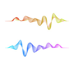 Sound wave on the white background. Symbol of audio signal. - Vector