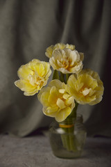 bouquet of yellow tulips