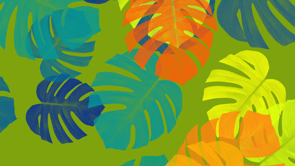 monstera color abstract background