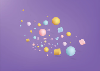 3d figures realistic vector primitives composition