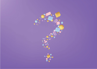 question sign of 3d figures realistic vector