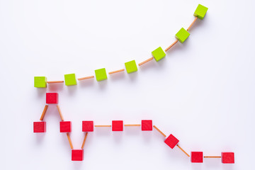 Risk management concept. Data charts.