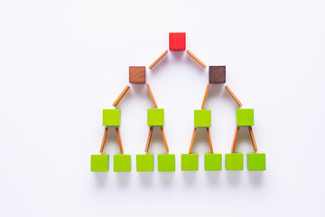 Business metaphor. Concept of business learning success. Structure of company and HR pyramid...