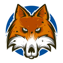 angry fox head mascot vector illustration