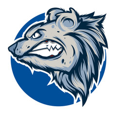 angry polar bear mascot vector illustration