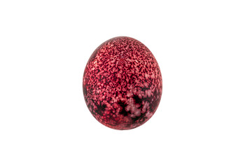 Colorful handmade easter eggs isolated on a white background