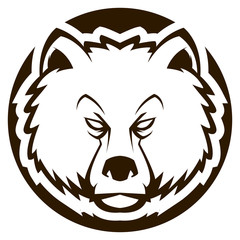 angry bear black and white mascot vector illustration