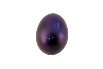 Colorful handmade easter eggs isolated on a white background