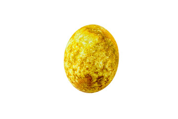 Colorful handmade easter eggs isolated on a white background