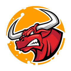 angry bull head mascot vector illustration
