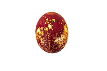 Colorful handmade easter eggs isolated on a white background