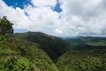 Jungle mountains on tropical island