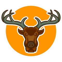 angry deer head mascot vector illustration