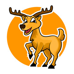 funny and adorable deer mascot vector illustration