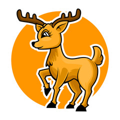 funny and adorable deer mascot vector illustration
