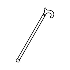 Icono plano lineal bastón de caballero en color negro