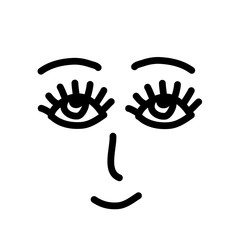 Simple smile face. Open eyes. Vector illustration.