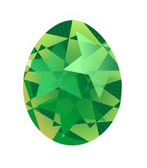 Easter egg colorful painted, spring holidays, green egg isolated on the white background