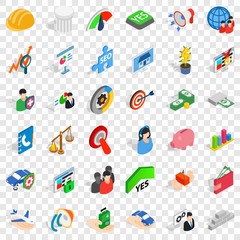 Creativity icons set. Isometric style of 36 creativity vector icons for web for any design